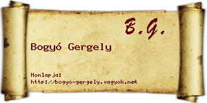 Bogyó Gergely névjegykártya